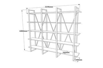 Hardyng Bokhylle 34x2120 cm - Natur - Oppbevaring - Hyller - Bokhylle