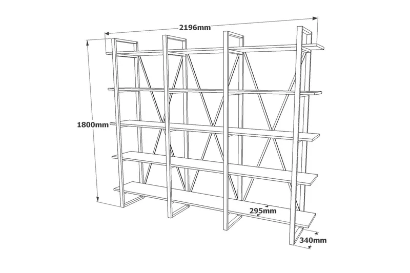 Hardyng Bokhylle 34x2120 cm - Natur - Oppbevaring - Hyller - Bokhylle