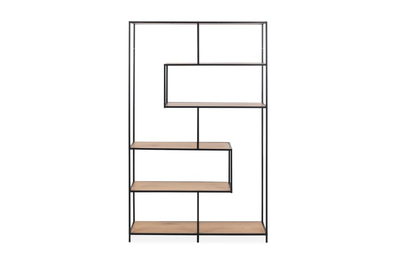 Hasslevik Bokhylle 114 cm i Eik - Beige|Svart - Oppbevaring - Hyller - Bokhylle