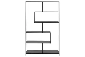 Hasslevik Bokhylle 114x35 cm 4 Hyller - Svart/Matt Svart - Oppbevaring - Hyller - Bokhylle