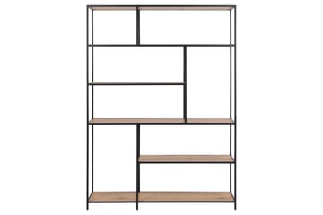 Hasslevik Bokhylle 135x35 cm 4 Hyller - Natur/Matt Svart - Oppbevaring - Hyller - Bokhylle