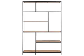Hasslevik Bokhylle 135x35 cm 4 Hyller - Natur/Matt Svart - Oppbevaring - Hyller - Bokhylle