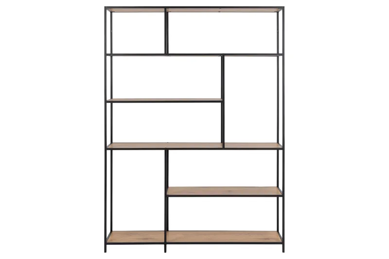 Hasslevik Bokhylle 135x35 cm 4 Hyller - Natur/Matt Svart - Oppbevaring - Hyller - Bokhylle