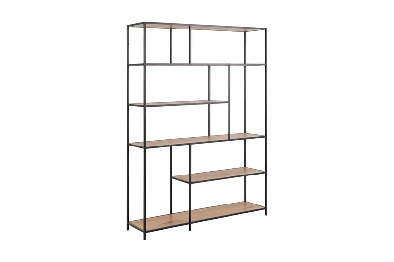 Hasslevik Bokhylle 135x35 cm 4 Hyller, Natur/Matt Svart