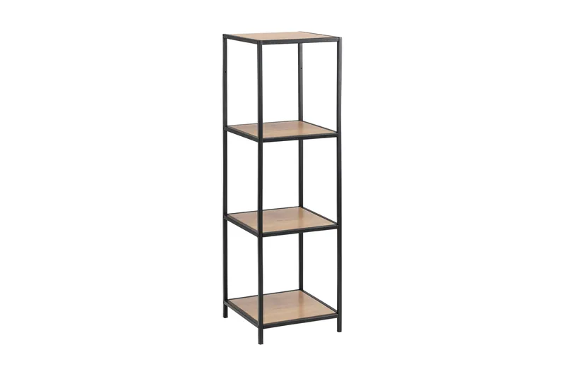 Hasslevik Bokhylle 35 cm i Eik, Svart|Beige