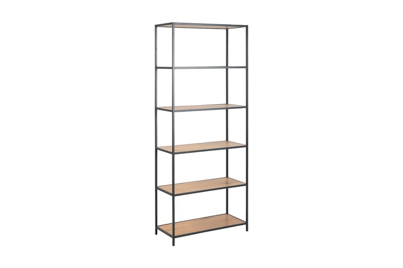Hasslevik Bokhylle 77x35 cm 5 Hyller - Natur/Matt Svart - Oppbevaring - Hyller - Bokhylle