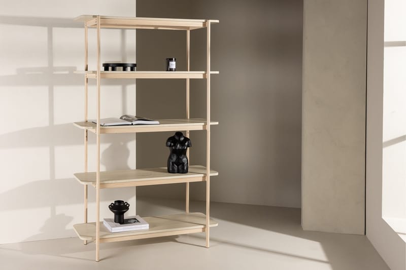 Heim Bokhylle 120 cm i Eik - Lysebeige - Oppbevaring - Hyller - Bokhylle
