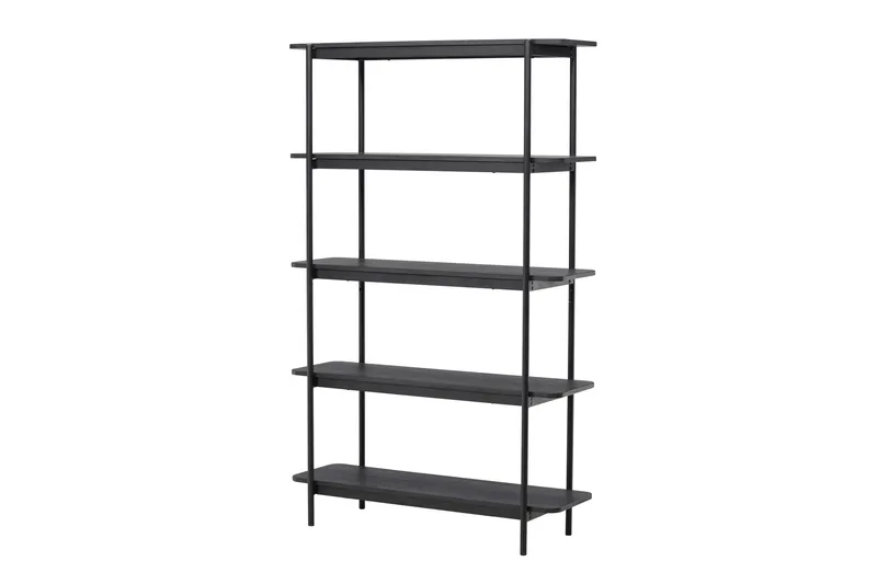 Heim Bokhylle 120 cm i Mørkt Tre, Sort