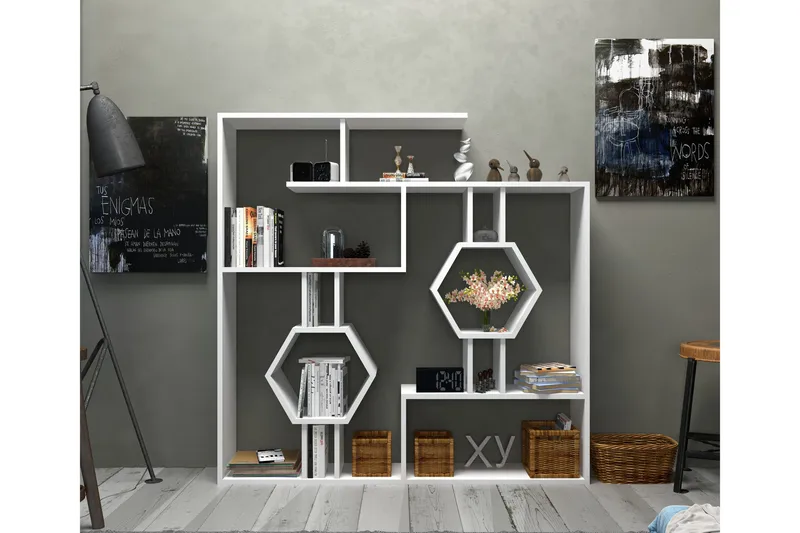 Hejde Bokhylle 134 cm - Hvit - Oppbevaring - Hyller - Bokhylle