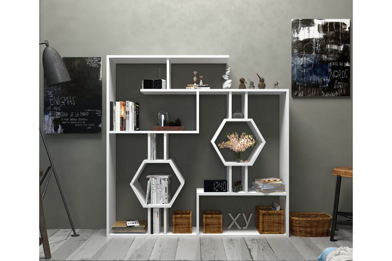 Hejde Bokhylle 134 cm - Hvit - Oppbevaring - Hyller - Bokhylle