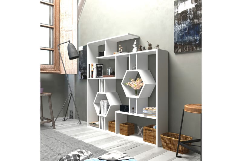 Hejde Bokhylle 134 cm - Hvit - Oppbevaring - Hyller - Bokhylle