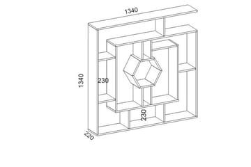 Hejde Bokhylle 134 cm - Hvit - Oppbevaring - Hyller - Bokhylle