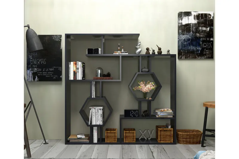 Hejde Bokhylle 134 cm - Svart - Oppbevaring - Hyller - Bokhylle