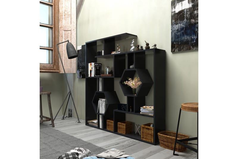 Hejde Bokhylle 134 cm - Svart - Oppbevaring - Hyller - Bokhylle