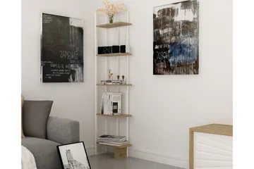 Hejde Bokhylle 22 cm i Tre med Metallramme - Hvit|Brun - Oppbevaring - Hyller - Bokhylle