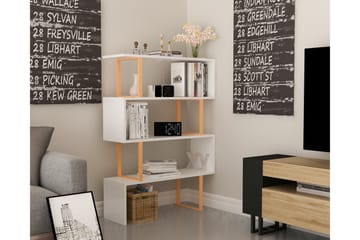 Hejde Bokhylle 29,5 cm i Malt Tre med Metallramme - Gul|Hvit - Oppbevaring - Hyller - Bokhylle