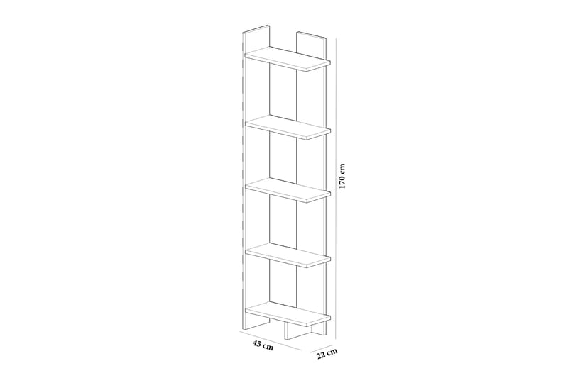 Hejde Bokhylle 45 cm - Svart/Hvit - Oppbevaring - Hyller - Bokhylle