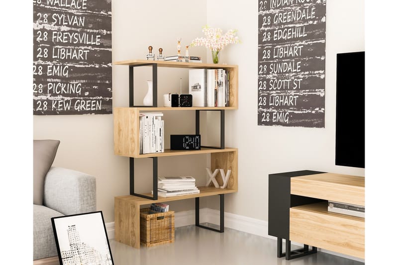 Hejde Bokhylle 92 cm - Brun/Svart - Oppbevaring - Hyller - Bokhylle