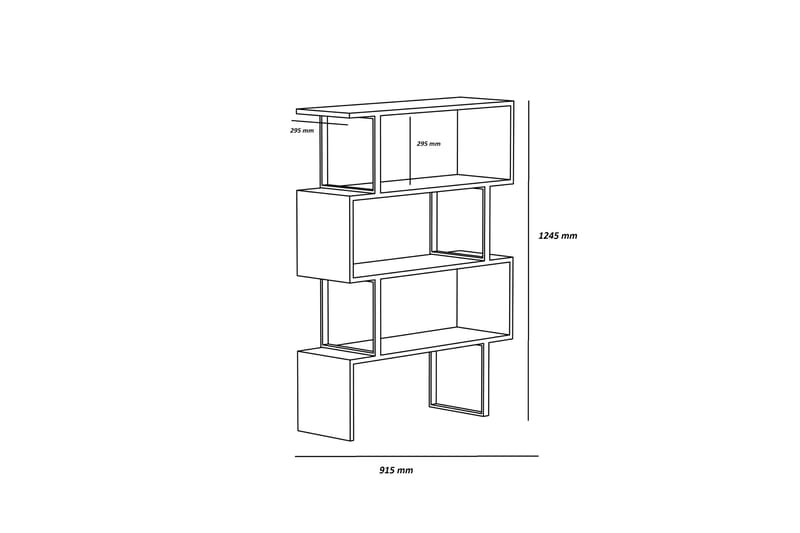 Hejde Bokhylle 92 cm - Gul/Hvit - Oppbevaring - Hyller - Bokhylle