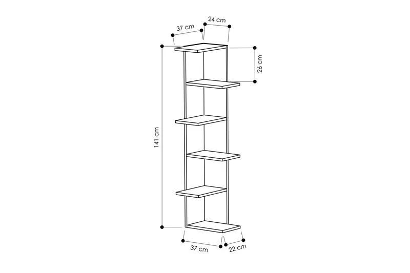 Homitis Bokhylle - Oppbevaring - Hyller - Hjørnehylle