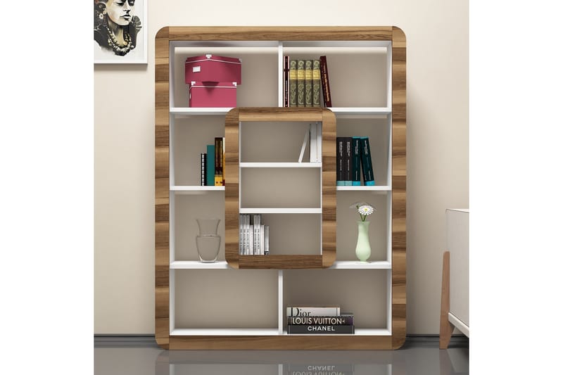 Hovdane Bokhylle 109 cm - Hvit/Brun - Oppbevaring - Hyller - Bokhylle