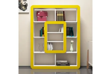 Hovdane Bokhylle 109 cm - Hvit/Gul - Oppbevaring - Hyller - Bokhylle