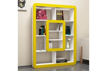 Hovdane Bokhylle 109 cm - Hvit/Gul - Oppbevaring - Hyller - Bokhylle