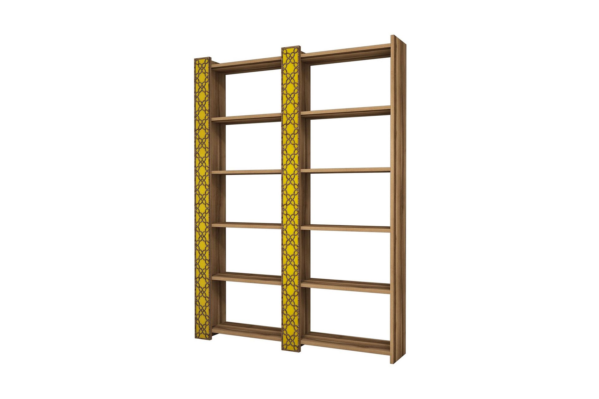 Hovdane Bokhylle 124 cm - Brun/Gul