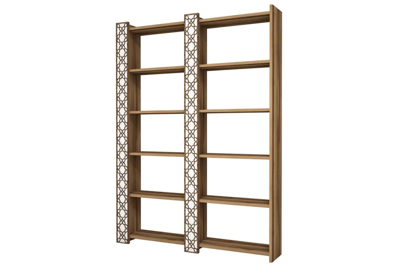 Hovdane Bokhylle 124 cm, Brun/Hvit