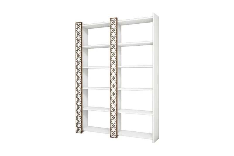 Hovdane Bokhylle 124 cm - Hvit - Oppbevaring - Hyller - Bokhylle