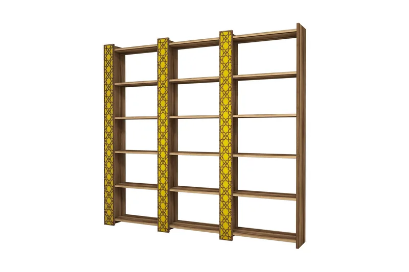 Brun/Gul Hovdane Bokhylle 184 cm