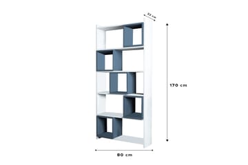 Hovdane Bokhylle 22 cm i Malt Tre - Blå|Hvit - Oppbevaring - Hyller - Bokhylle
