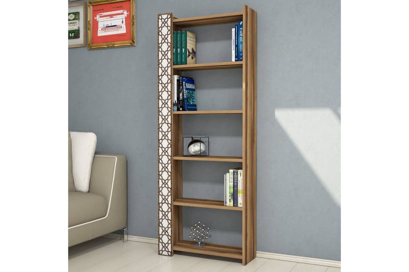 Hovdane Bokhylle 64 cm - Brun/Hvit - Oppbevaring - Hyller - Bokhylle