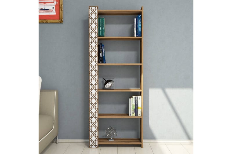 Hovdane Bokhylle 64 cm - Brun/Hvit - Oppbevaring - Hyller - Bokhylle