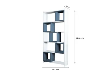 Hovdane Bokhylle 80 cm - Hvit/Blå - Oppbevaring - Hyller - Bokhylle