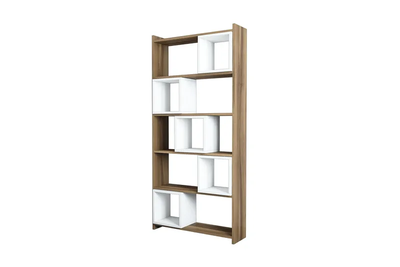 Hovdane Bokhylle 80 cm, Hvit/Brun