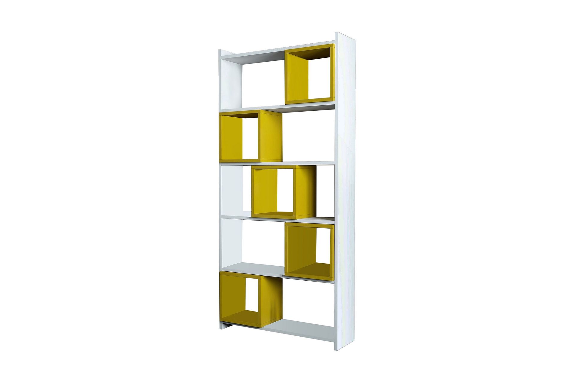 Hovdane Bokhylle 80 cm - Hvit/Gul