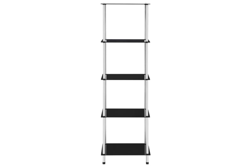 Hylle 5 etasjer svart 40x40x130 cm herdet glass - Svart - Oppbevaring - Hyller - Bokhylle