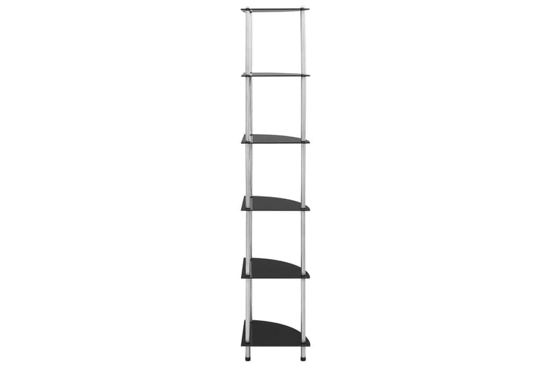 Hylle 6 etasjer svart 30x30x160 cm herdet glass - Oppbevaring - Hyller - Bokhylle