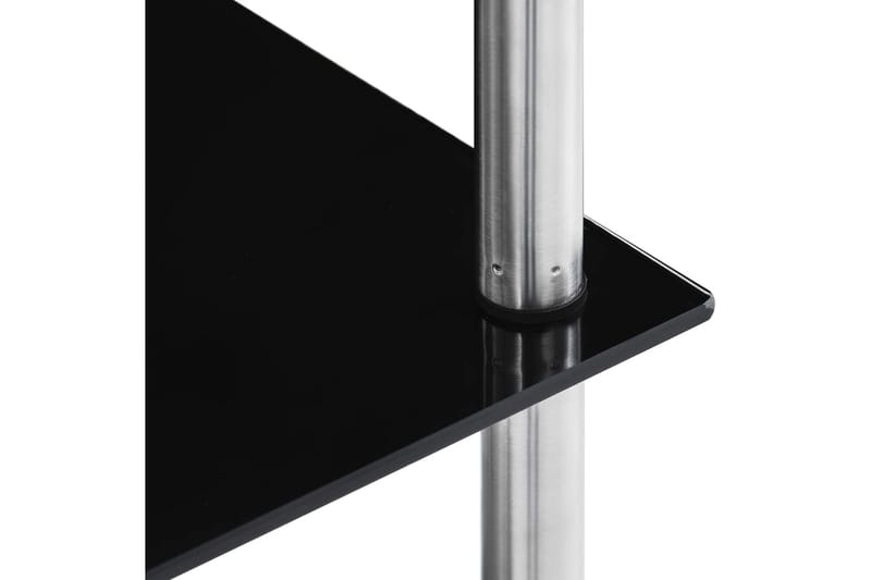 Hylle 6 etasjer svart 40x40x160 cm herdet glass - Svart - Oppbevaring - Hyller - Bokhylle