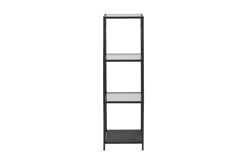 Ikaria Bokhylle 35 cm med 4 Hyller i Glass og Metall - Svart - Oppbevaring - Hyller - Bokhylle