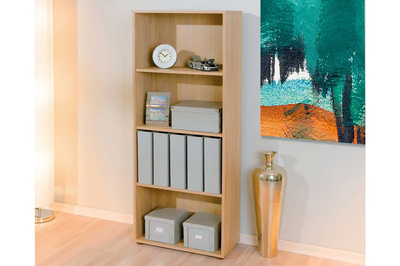 Imhilde Bokhylle 60x145 cm - Lys Eik - Oppbevaring - Hyller - Bokhylle