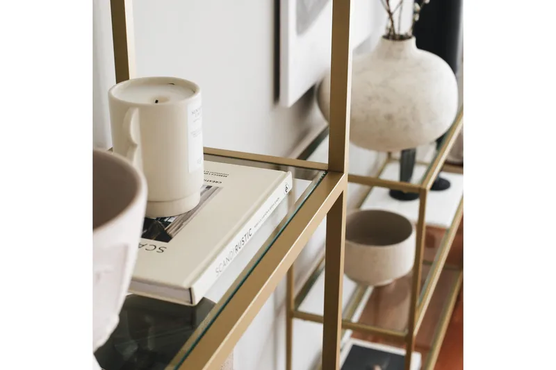 Jorrel Bokhylle 165x80 cm - Gull - Oppbevaring - Hyller - Bokhylle