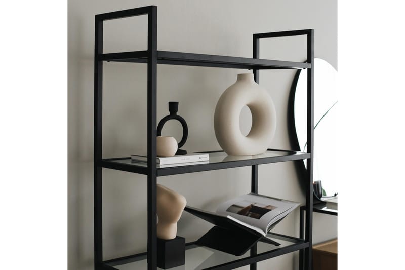 Jorrel Bokhylle 165x80 cm - Svart - Oppbevaring - Hyller - Bokhylle