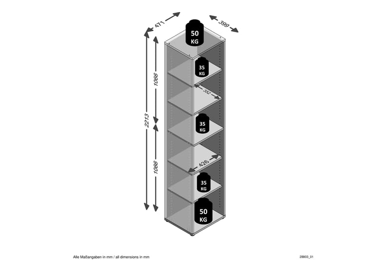Josealberto Hylle 47 cm - Brun - Oppbevaring - Hyller - Bokhylle