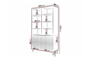Juniskär Bokhylle 101 cm i Malt Tre - Hvit - Oppbevaring - Hyller - Bokhylle