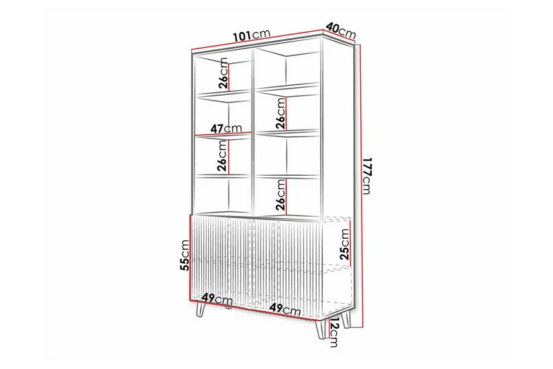 Juniskär Bokhylle 101 cm i Malt Tre - Sort - Oppbevaring - Hyller - Bokhylle