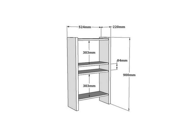 Jysaiah Bokhylle 52 cm - Hvit - Oppbevaring - Hyller - Bokhylle