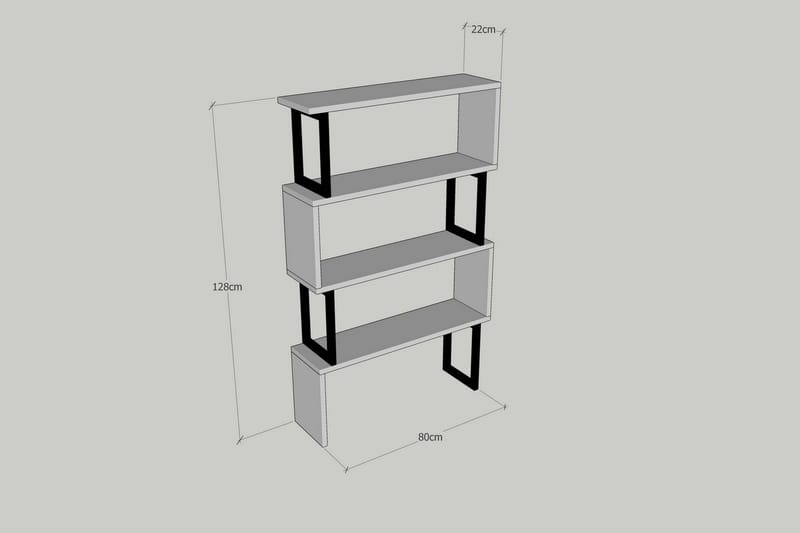 Kalune Bokhylle 128 cm i Valnøtt - Brun - Oppbevaring - Hyller - Bokhylle