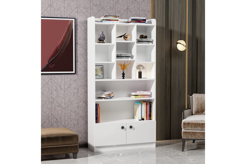 Kashiwa Bokhylle 90x30 cm Hvit - Hanah Home - Oppbevaring - Hyller - Bokhylle